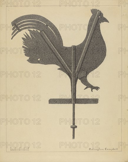 Weather Vane - Cock, c. 1936.