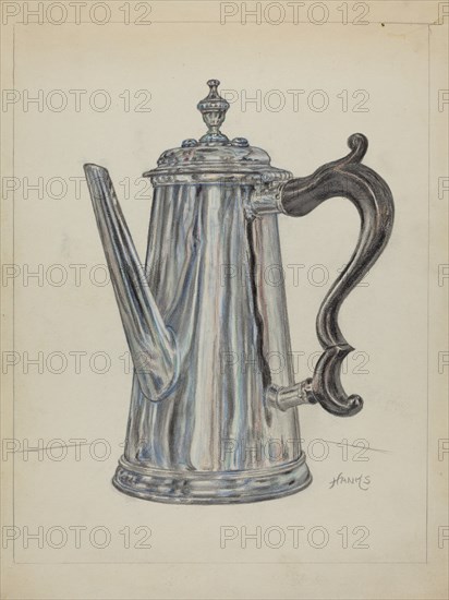 Silver Chocolate Pot, c. 1936.