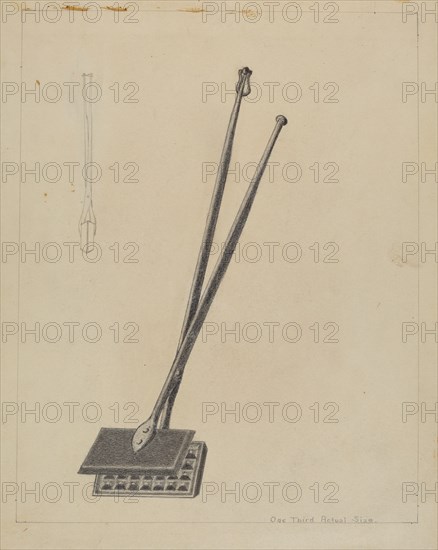 Wafer or Waffle Iron, c. 1936.