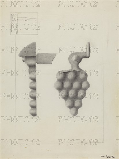 Iron Shutter Fastener, c. 1936.