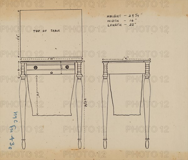 Sewing and Work Table, 1935/1942.