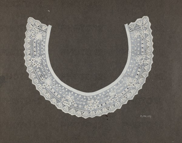 Embroidered Linen Collar, c. 1937.