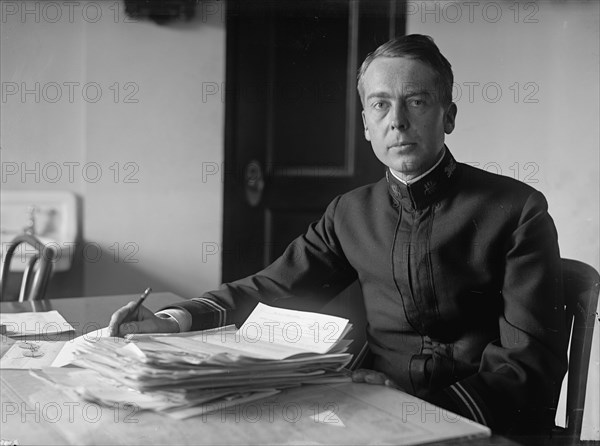 J.P. Auld, US Navy, at Desk, 1917.