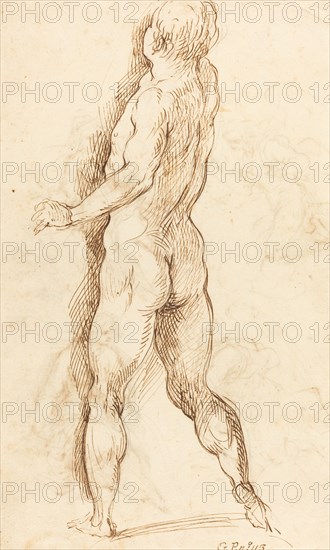 Nude Man Seen from Behind [verso].