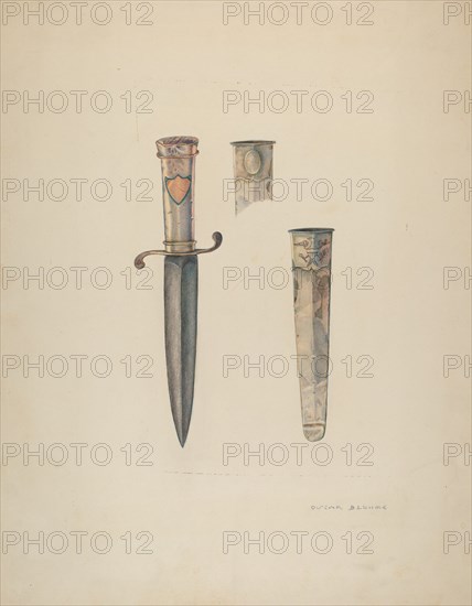 Silver Dagger and Sheath, c. 1940.