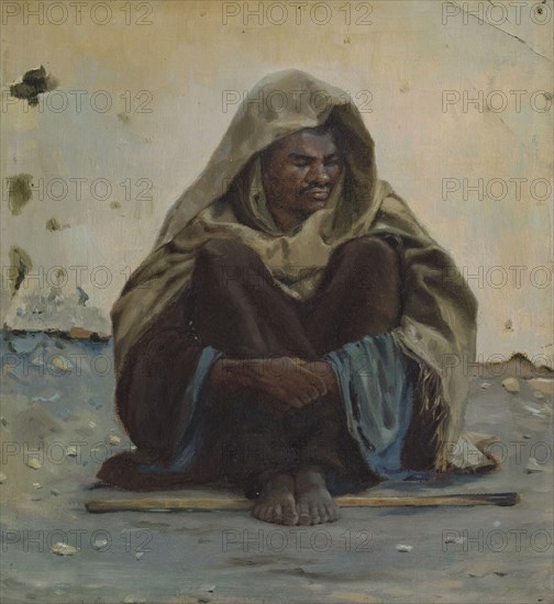 Arab seated from the front, c.1891.