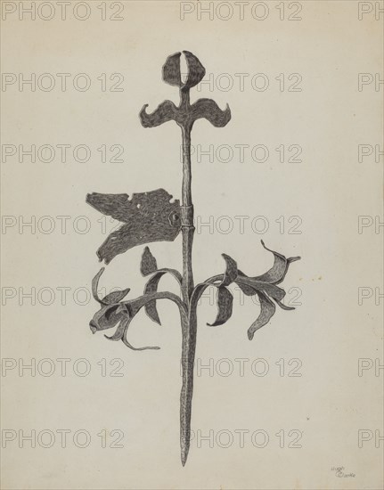 Wrought Iron Weather Vane, c. 1937.