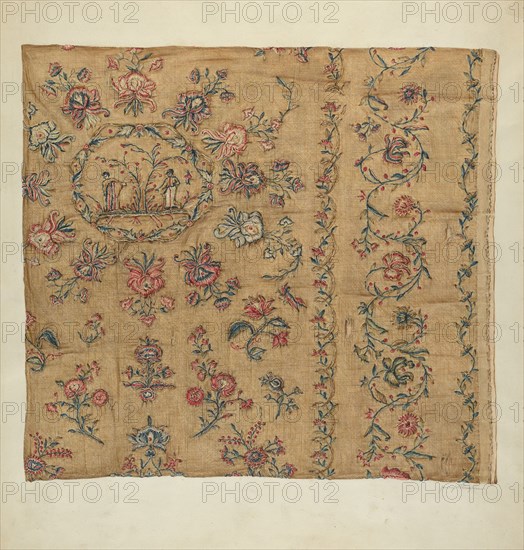 Embroidered Cotton Blanket, c. 1939.