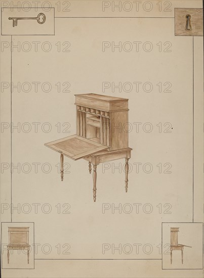 School-master's desk, probably 1938.