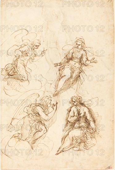 Studies for an Annunciation [recto].