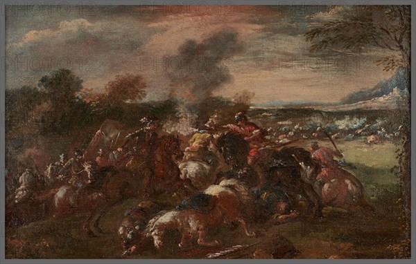 Bataille. Battle scene, 17th century.