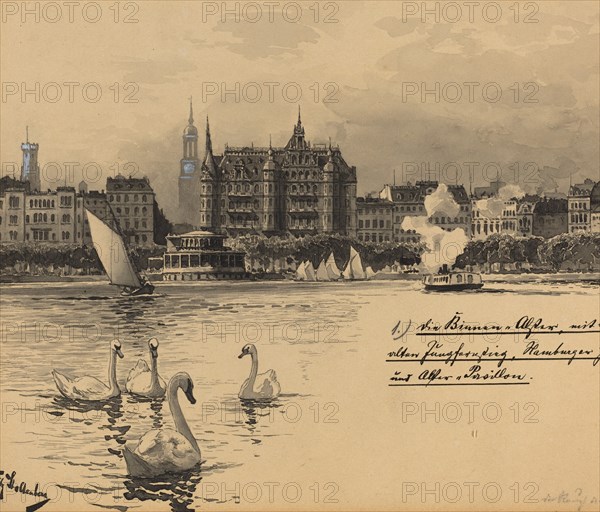 Binnenalster mit Jungfernstieg, 1893.