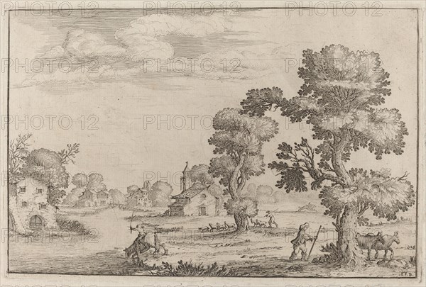 Lakeside Village with Herdsmen, 1638.