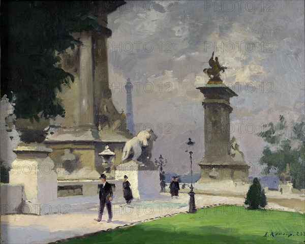 L'Entrée du Pont Alexandre III, 1920.