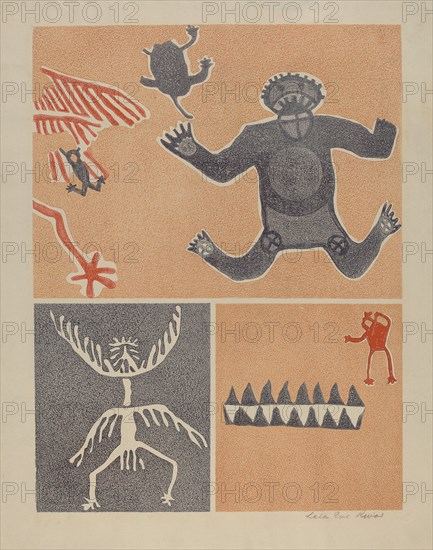 Petroglyph - Human Figures, 1935/1942.