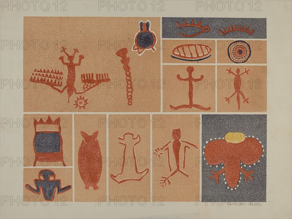 Petroglyph - Human Figures, 1935/1942.