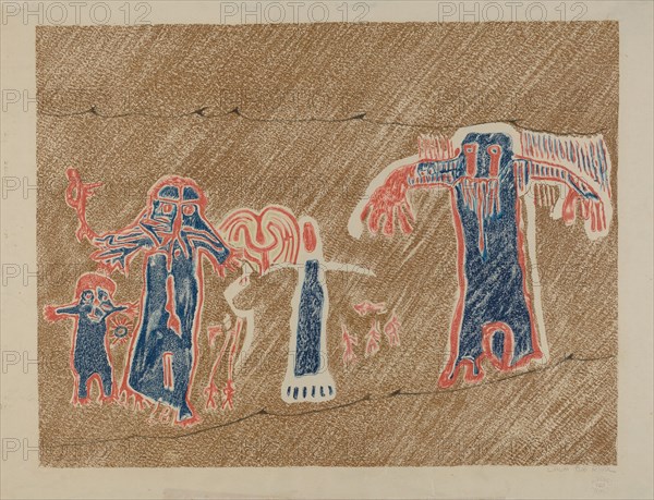 Petroglyph - Human Figures, 1935/1942.