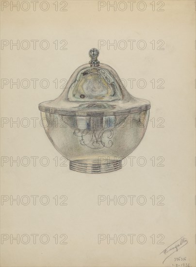 Silver Sugar Bowl with Cover, c. 1936.