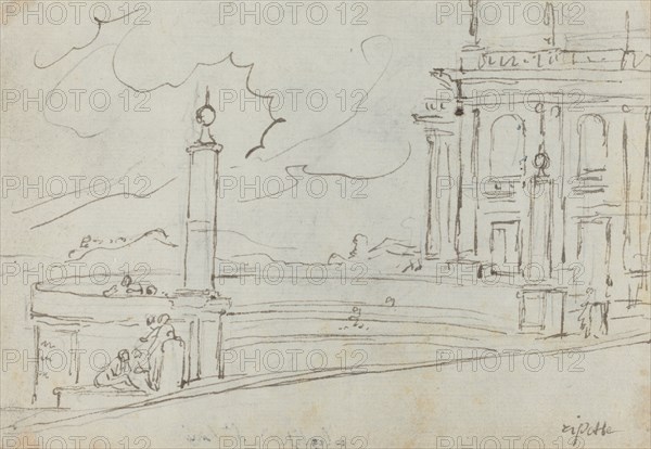 The Ripetta in Rome [verso], 1752/1756.
