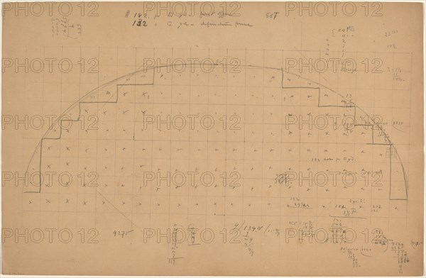 Diagram of a Lunette [verso], 1890/1897.