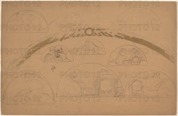 Studies for Lunettes [recto], 1890/1897.