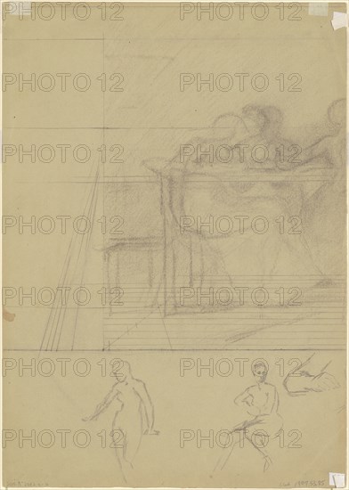 Studies of Figures [verso], c. 1870-1890.