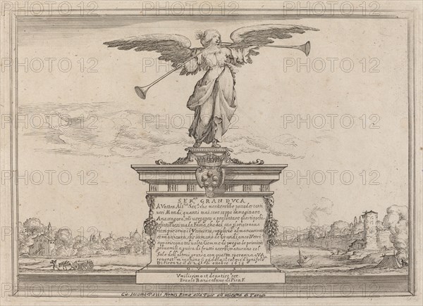 Dedication Page with Statue of Fama, 1638.