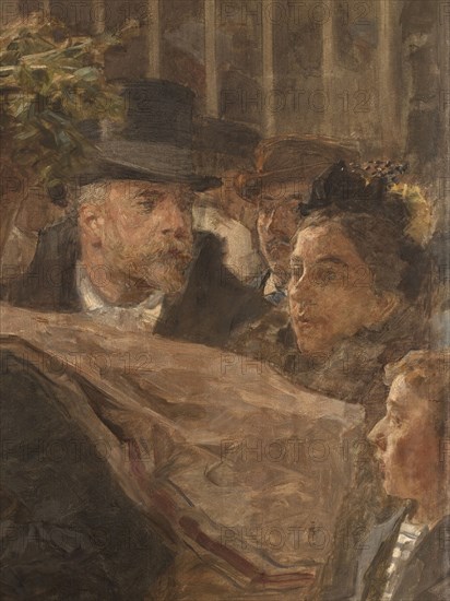 Les Halles, 1895. Market in Paris, detail.