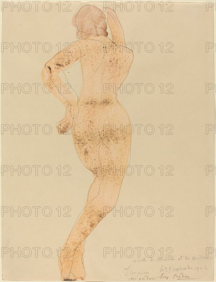 Rear View of Female Figure in Action, 1904.