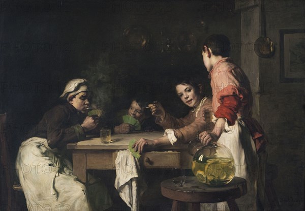 Les joueurs de cartes, c.1897. Card players.