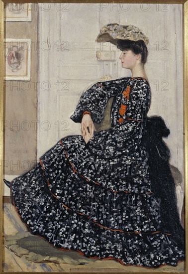 Portrait de femme en robe mouchetée, c.1910.