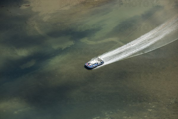 Ryde Hovercraft at sea, Isle of Wight, 2020.