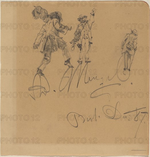 Three Hobos on the Artist's Signature, 1887.