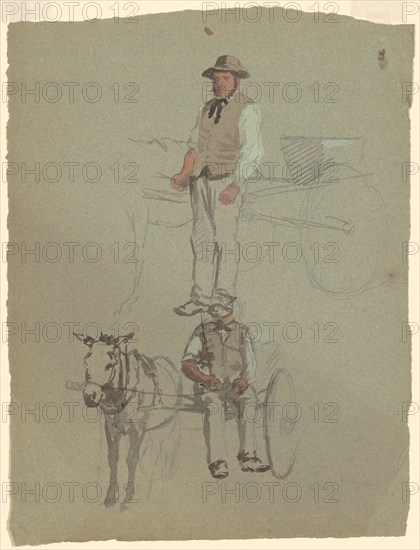 Studies of a Man and Horse Cart, c. 1870-1890.