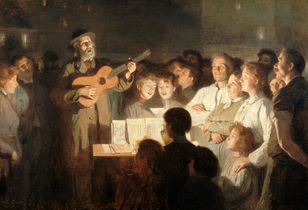 Le marchand de chansons, 1903. Seller of songs.