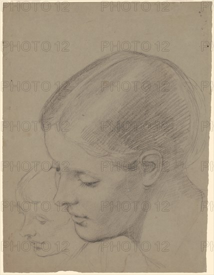 Studies of a Female Head [recto], c. 1850-1870.