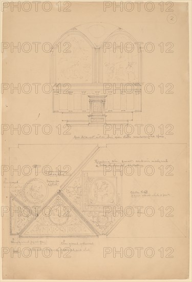 Study of an Altarpiece and Ceiling Panels, 1896.