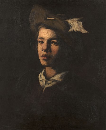 Jeune homme au chapeau, c.1870. Young man in a hat.