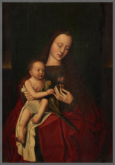 Virgin and Child with a Parrot, after Jan van Eyck.