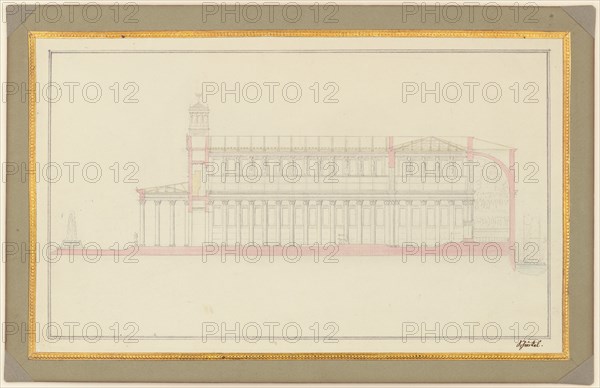 Longitudinal Section of a Cathedral for Berlin, 1827.