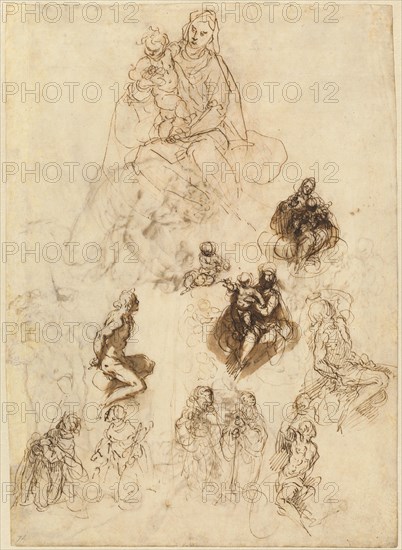 Studies of the Virgin and Child with Saints, c. 1611.