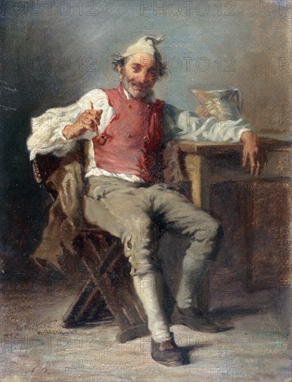 L'homme à la pipe, mid-late 19th century. Man with pipe.