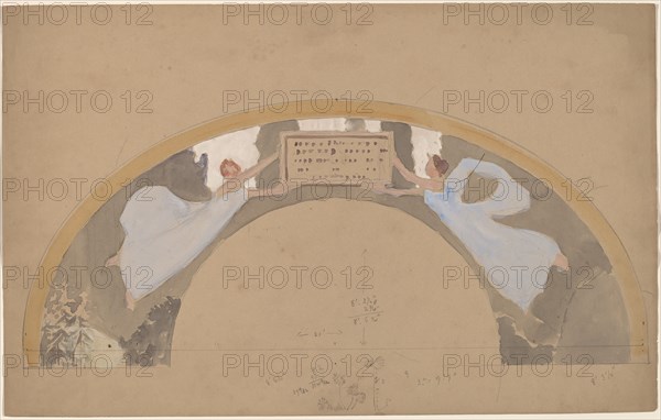 Study of Two Female Figures in Arched Border, 1890/1897.