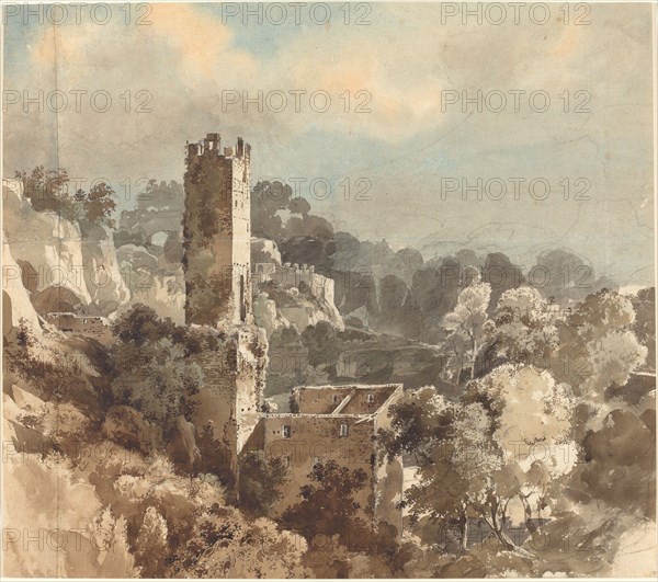 Ruins of a Fortified Tower among Wooded Hills, 1816/1821.