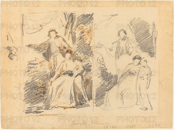 Two Studies for a Portrait of the Warren Family, c. 1768.