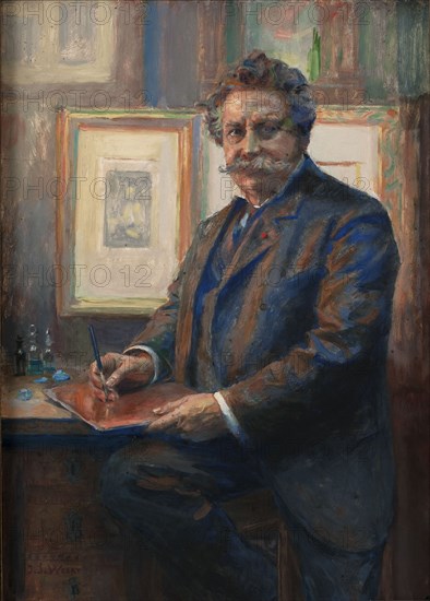 Portrait de Charles Albert Waltner dans son atelier, 1910.