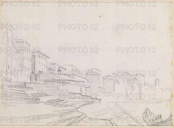 Buildings along a Riverside [verso], probably c. 1754/1765.