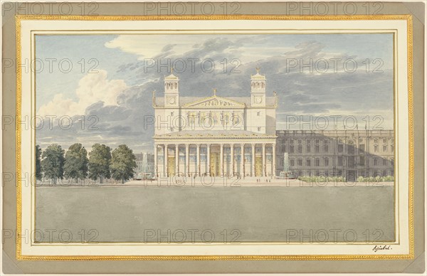 The Façade and Surroundings of a Cathedral for Berlin, 1827.