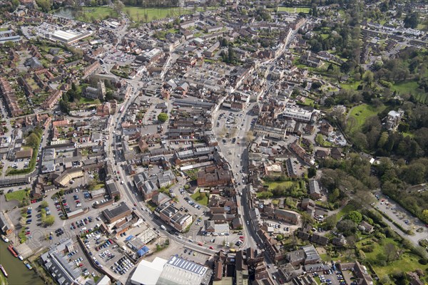 The town, market place and castle, Devizes, Wiltshire, 2017.