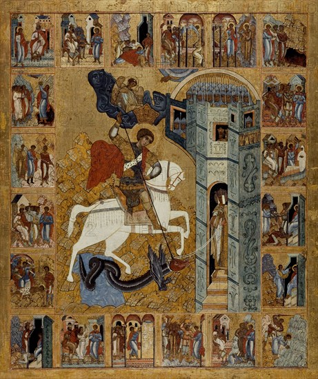 Saint George and scenes from his life, between 1500 and 1600.